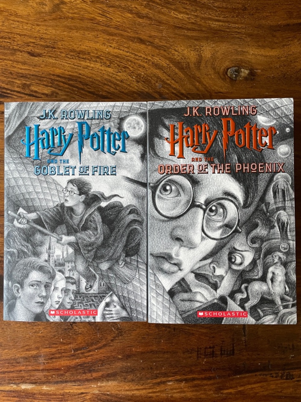 7 Harry Potter Complete Books Set of Seven Scholastic Black White Covers - Picture 9 of 16